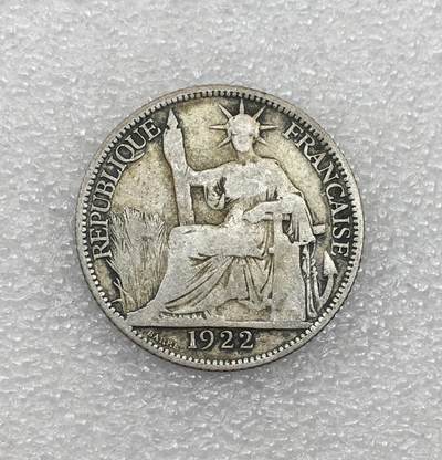 世界钱币专场拍卖 每周二开拍 - 1922年法属坐洋女神2角流通银币