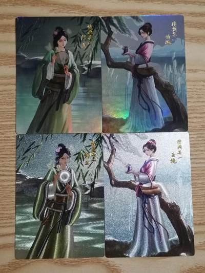 光影卡牌第24期，各家亲签，各家套卡，持续收拍品 - 史记英杰传特卡，西施➕郑旦，2粗闪➕2彩闪