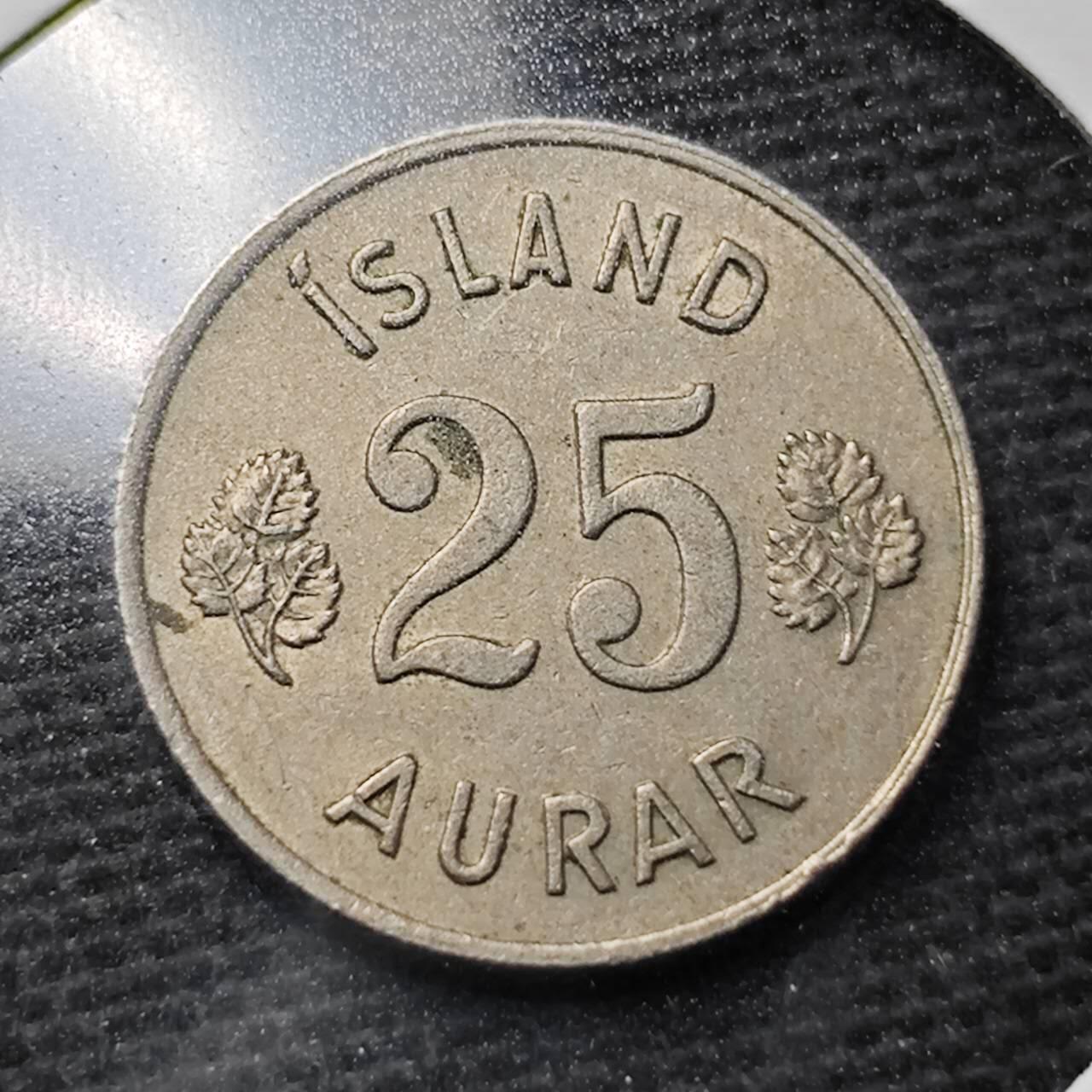 KK钱币收藏小铺 第355场 2月预留时间 周末发货  1954冰岛25奥拉