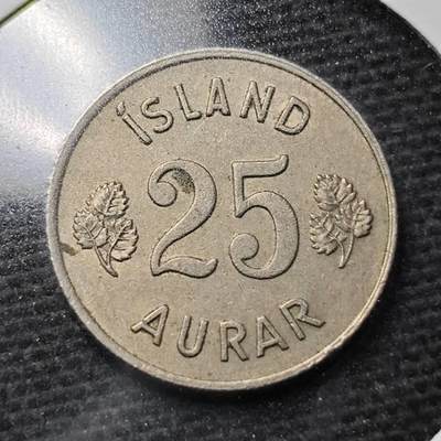 KK钱币收藏小铺 第355场 2月预留时间 周末发货 -  1954冰岛25奥拉