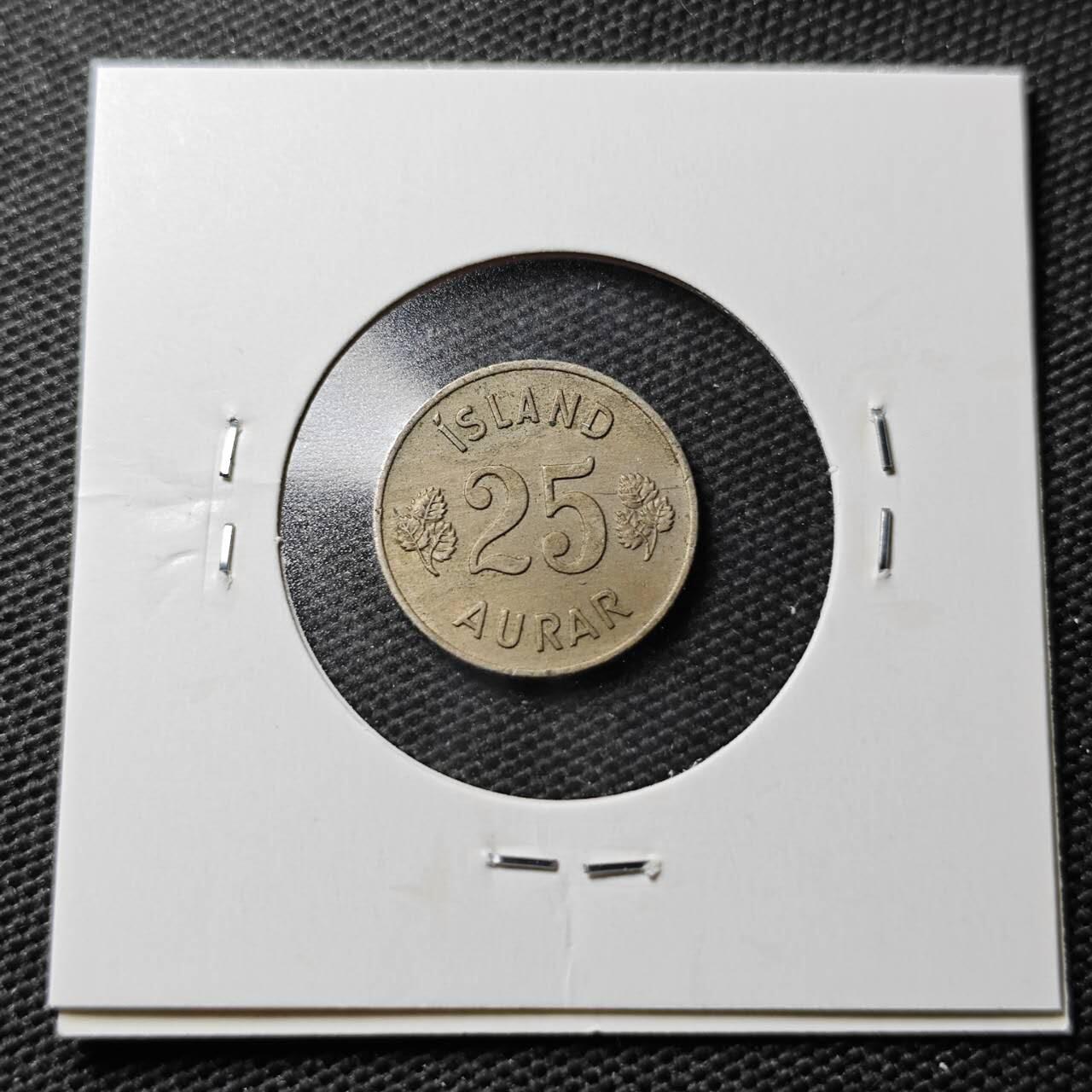 KK钱币收藏小铺 第355场 2月预留时间 周末发货  1960冰岛25奥拉