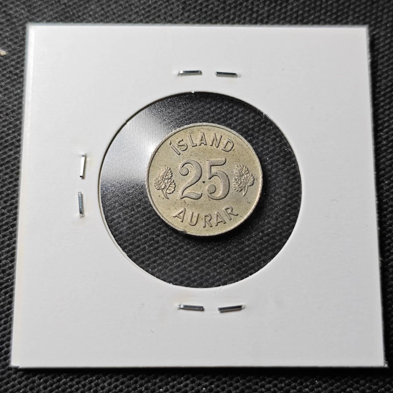 KK钱币收藏小铺 第355场 2月预留时间 周末发货  1962冰岛25奥拉