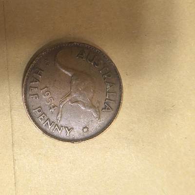 泡泡币外币第七场可代拍15038385335微信  1954年澳大利亚袋鼠币。