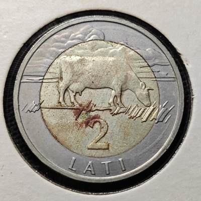 KK钱币收藏小铺 第355场 2月预留时间 周末发货 -  1999拉脱维亚2拉特双色币