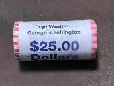 北京马甸外国币专卖第145期，外国币专场，陆续上拍，欢迎关注 原卷美国1美元总统纪念币25/卷