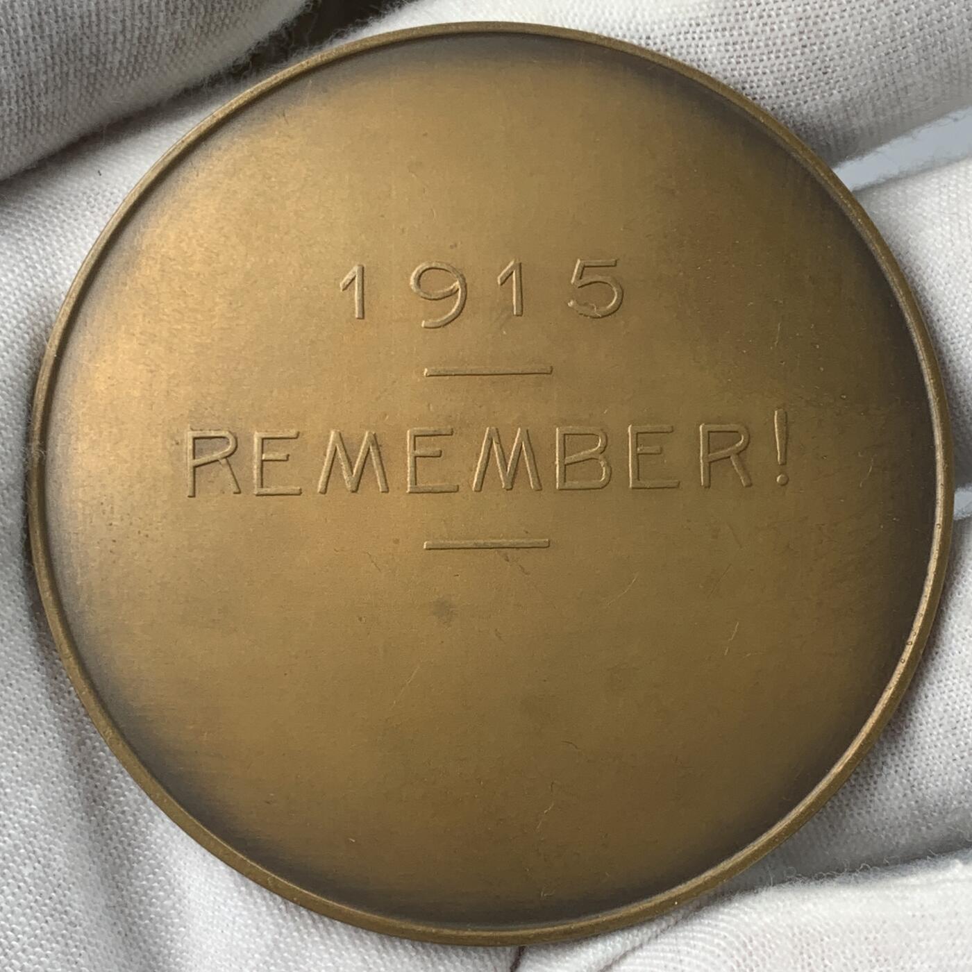 掌中浮雕-藏着的欧洲第037场 1915年比利时艾迪丝·卡维尔纪念铜章，60mm