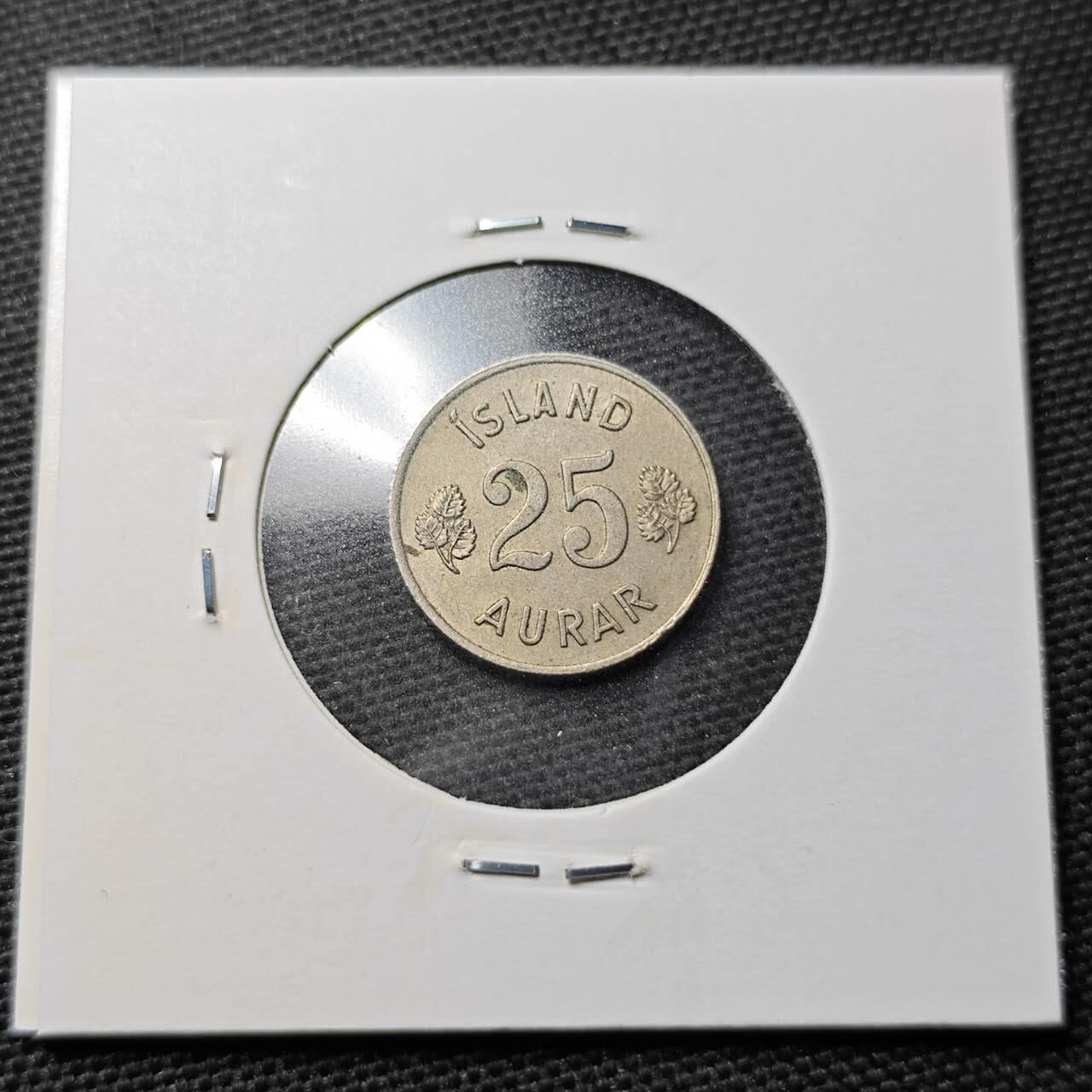 KK钱币收藏小铺 第355场 2月预留时间 周末发货  1954冰岛25奥拉