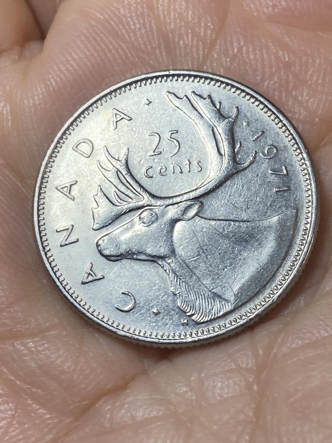 2025年第一百一十场(总第一百三十六场）外国好品散币(免佣金) 加拿大🇨🇦1971年25分(伊丽莎白二世中年花冠)