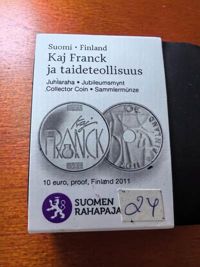 长老汇蛇年精选第六十一场拍卖  2011芬兰弗兰克工业艺术10欧元精制银币，普制5000枚，精制1万枚，盒证全