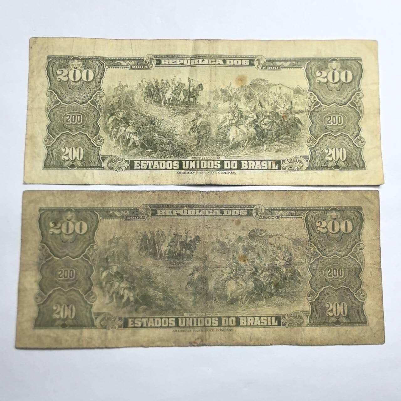 各国外币第93期 无佣金 巴西200克鲁塞罗 不同签名