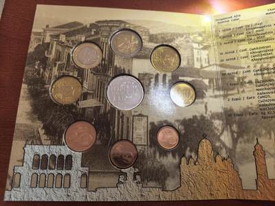 长老汇蛇年精选第六十一场拍卖 2006希腊欧洲文化之都帕特雷9枚欧元套币，卡装，含10欧元同主题精制银币1枚（1）