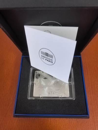 长老汇蛇年精选第六十一场拍卖 2021法国罗蒂名作播种者10欧元矩形精制银币，盒证全，3000枚