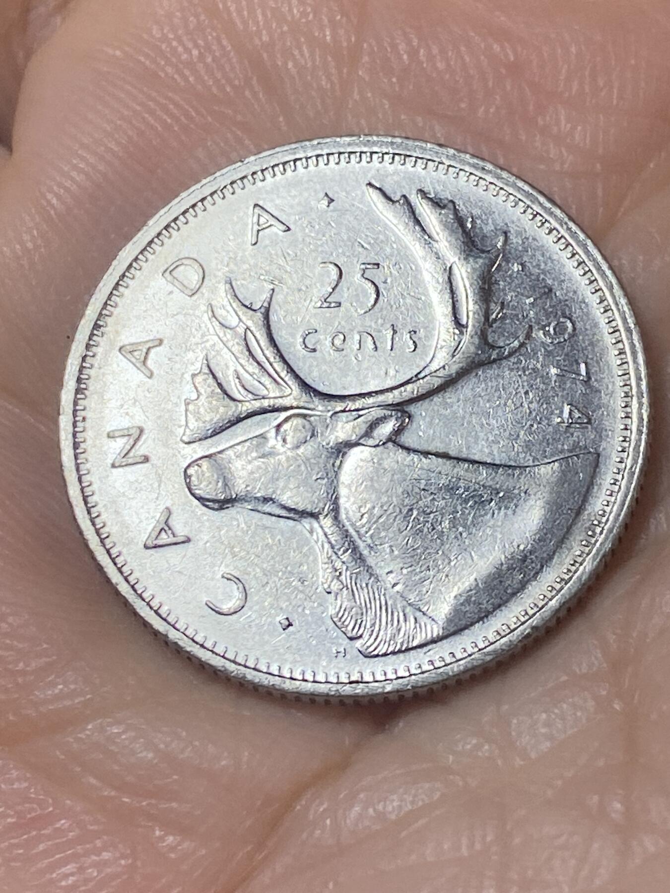 2025年第一百一十场(总第一百三十六场）外国好品散币(免佣金) 加拿大🇨🇦1974年25分(伊丽莎白二世中年花冠)