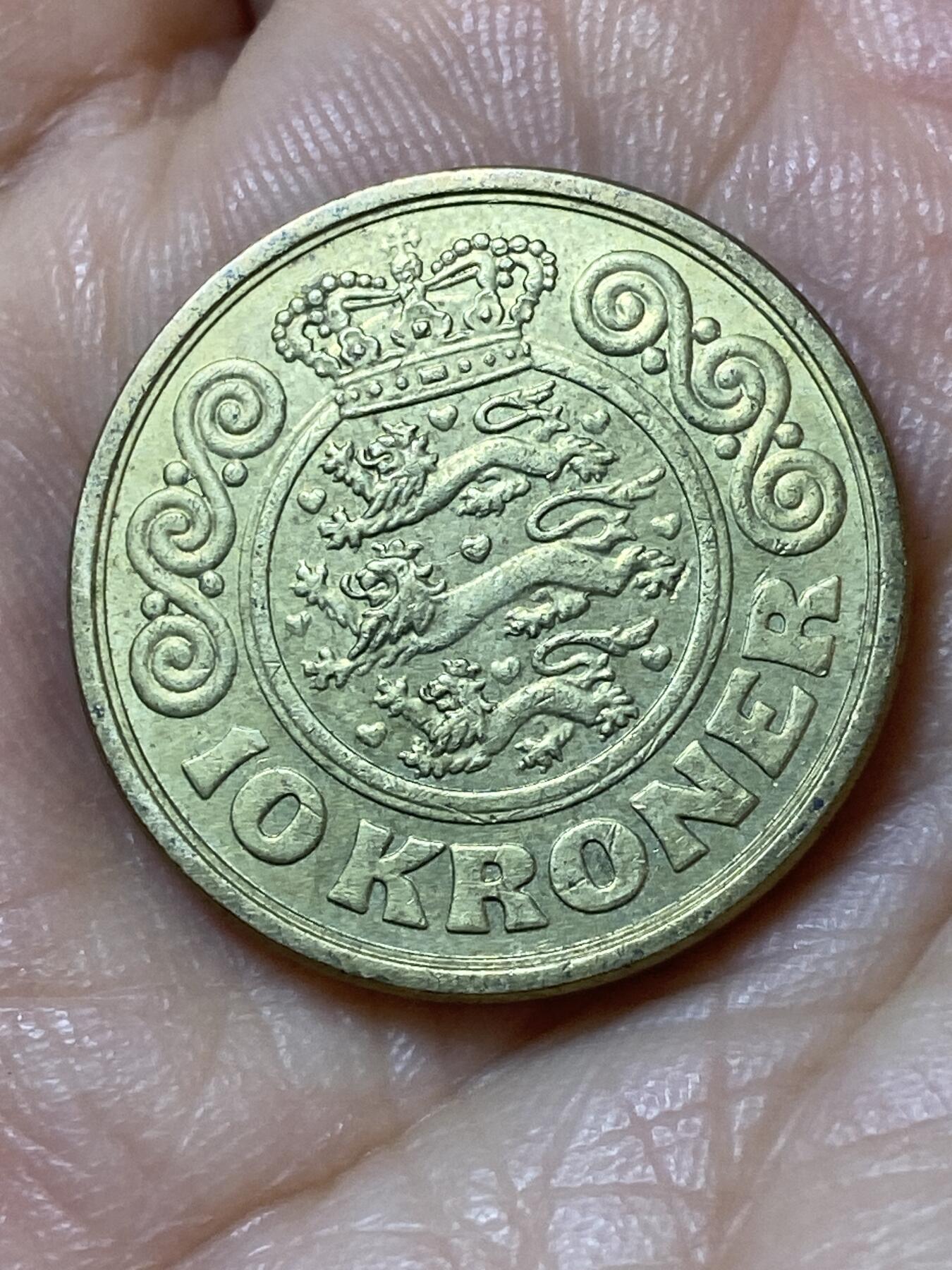 2025年第一百一十场(总第一百三十六场）外国好品散币(免佣金) 丹麦🇩🇰1989单年份10克朗(玛格丽特二世，NR; JP; A版)