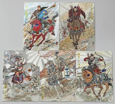 白泽拍卖卡牌手绘专场第26期（霜降天寒蝉噤语，风高夜冷桂留香） - 2025 齐卡文化 三国志 五虎1套  全粗