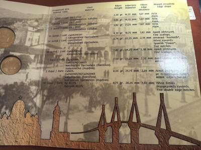 长老汇蛇年精选第六十一场拍卖 2006希腊欧洲文化之都帕特雷9枚欧元套币，卡装，含10欧元同主题精制银币1枚（2）