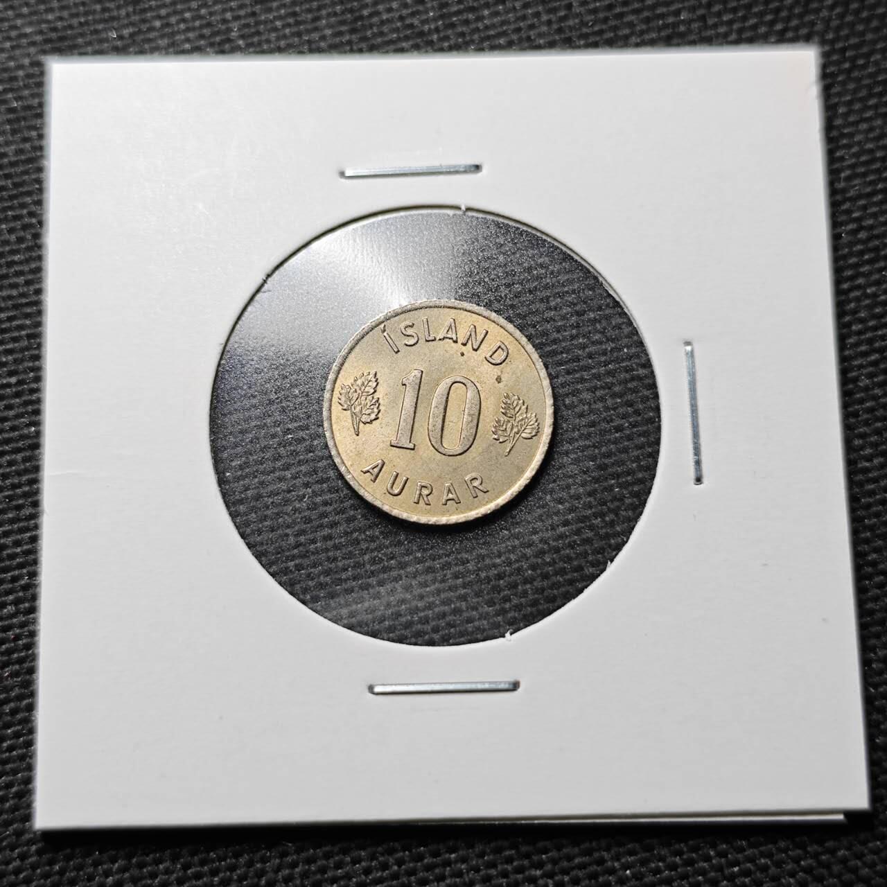 KK钱币收藏小铺 第355场 2月预留时间 周末发货  1963冰岛10奥拉 好品