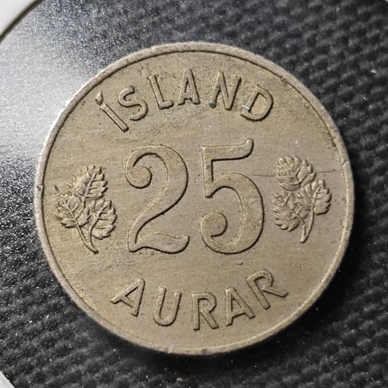 KK钱币收藏小铺 第355场 2月预留时间 周末发货  1960冰岛25奥拉