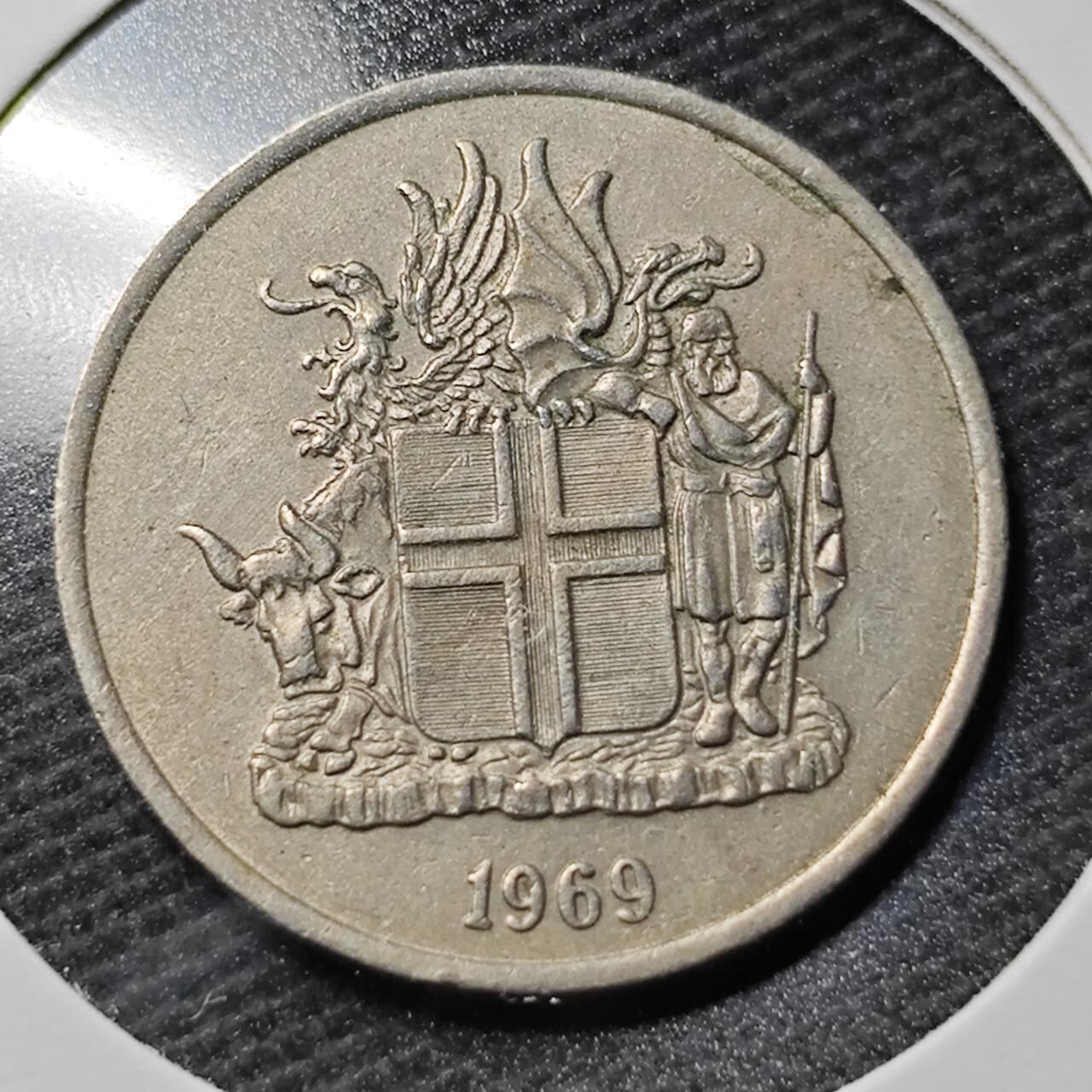 KK钱币收藏小铺 第355场 2月预留时间 周末发货  1969冰岛5克朗