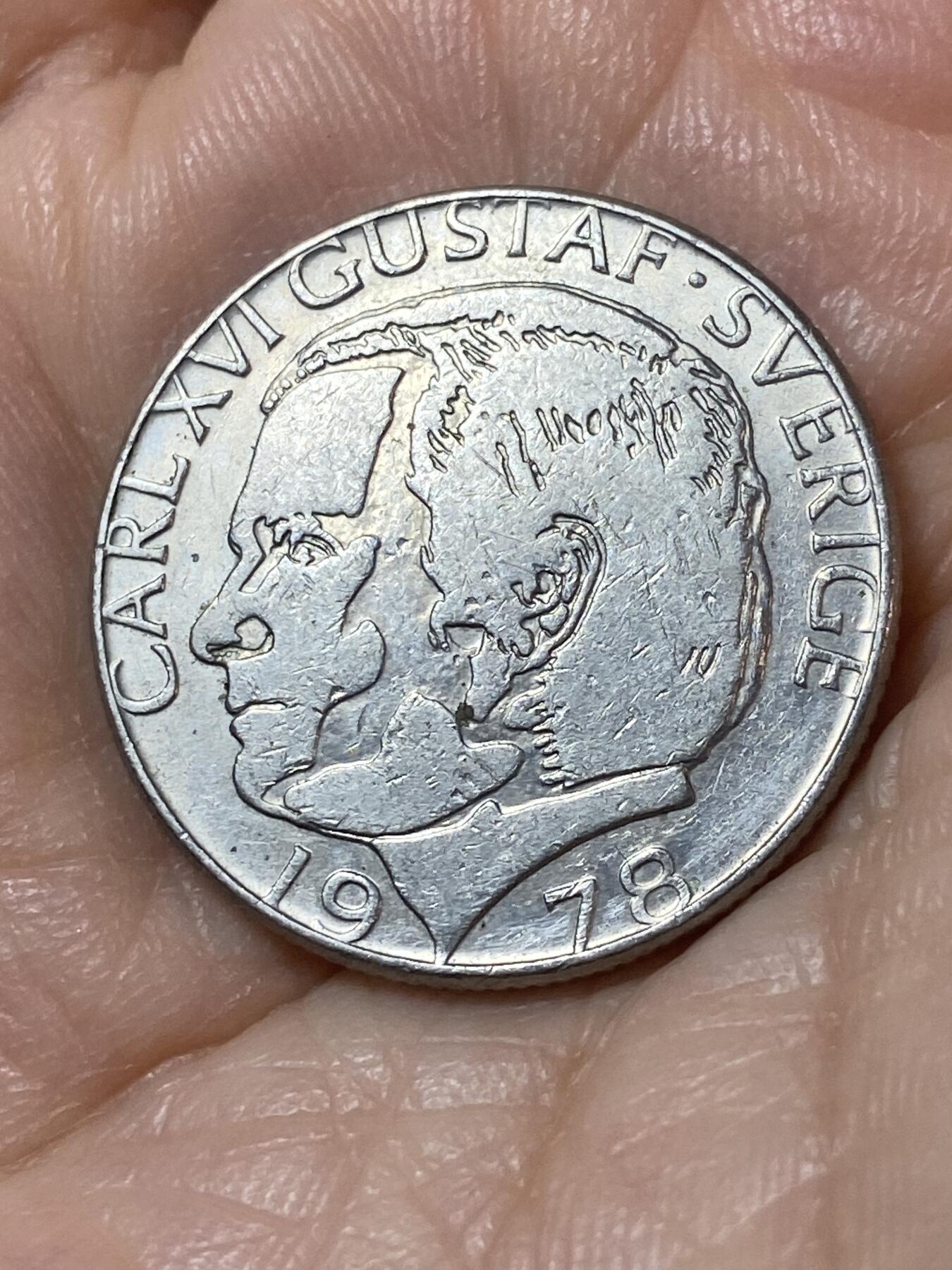 2025年第一百一十场(总第一百三十六场）外国好品散币(免佣金) 瑞典🇸🇪1978年1克朗(卡尔十六世古斯塔夫，第一版U标)