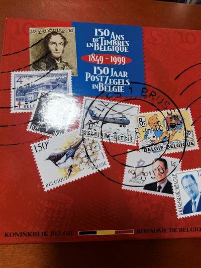 长老汇马年精选第七场拍卖 - 1999比利时邮政150周年10枚套币+1枚方形铜章，卡装，克书45美金