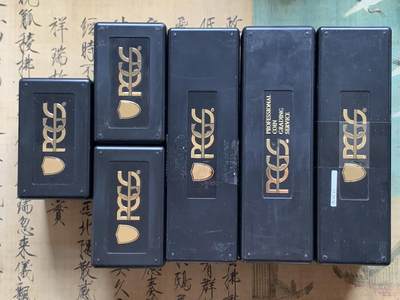 《竞宝斋》第428场 周日，周一  2场连拍 （全场包邮） - 六个一组 PCGS评级币正版黑色收纳盒  大号（每个可装20枚PCGS评级币）3个+ 小号（每个可装10枚PCGS评级币）3个，有使用痕迹，细节见图。