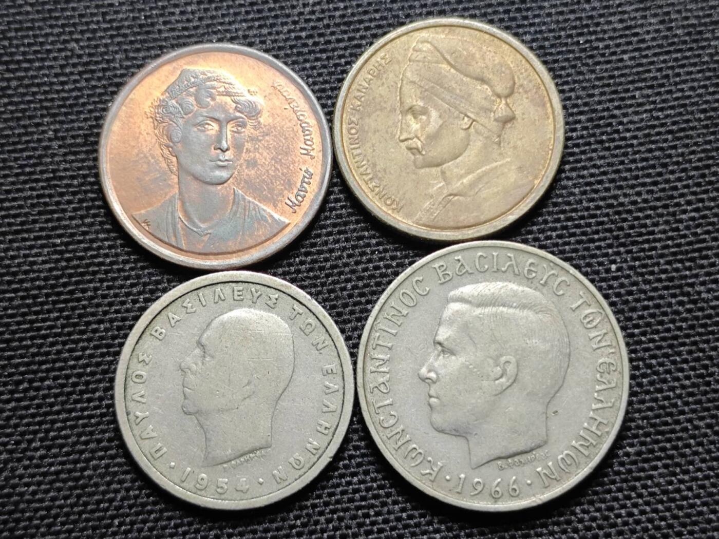 KK钱币收藏小铺 第355场 2月预留时间 周末发货  希腊一组4枚