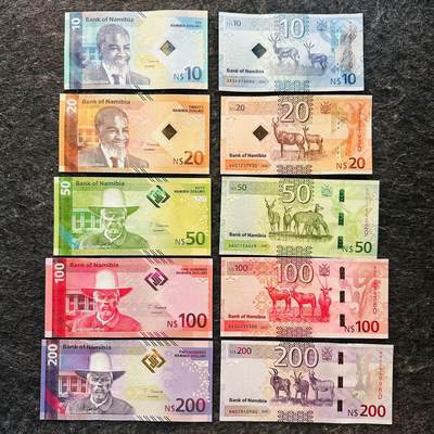 🇲🇽🇳🇦2526$ $墨西哥50-100-1000比索纪念钞和纳米比亚Hybrid窗口复合钞 - 纳米比亚2025年10-20-50-100-200元，新版大全套，尾0和9