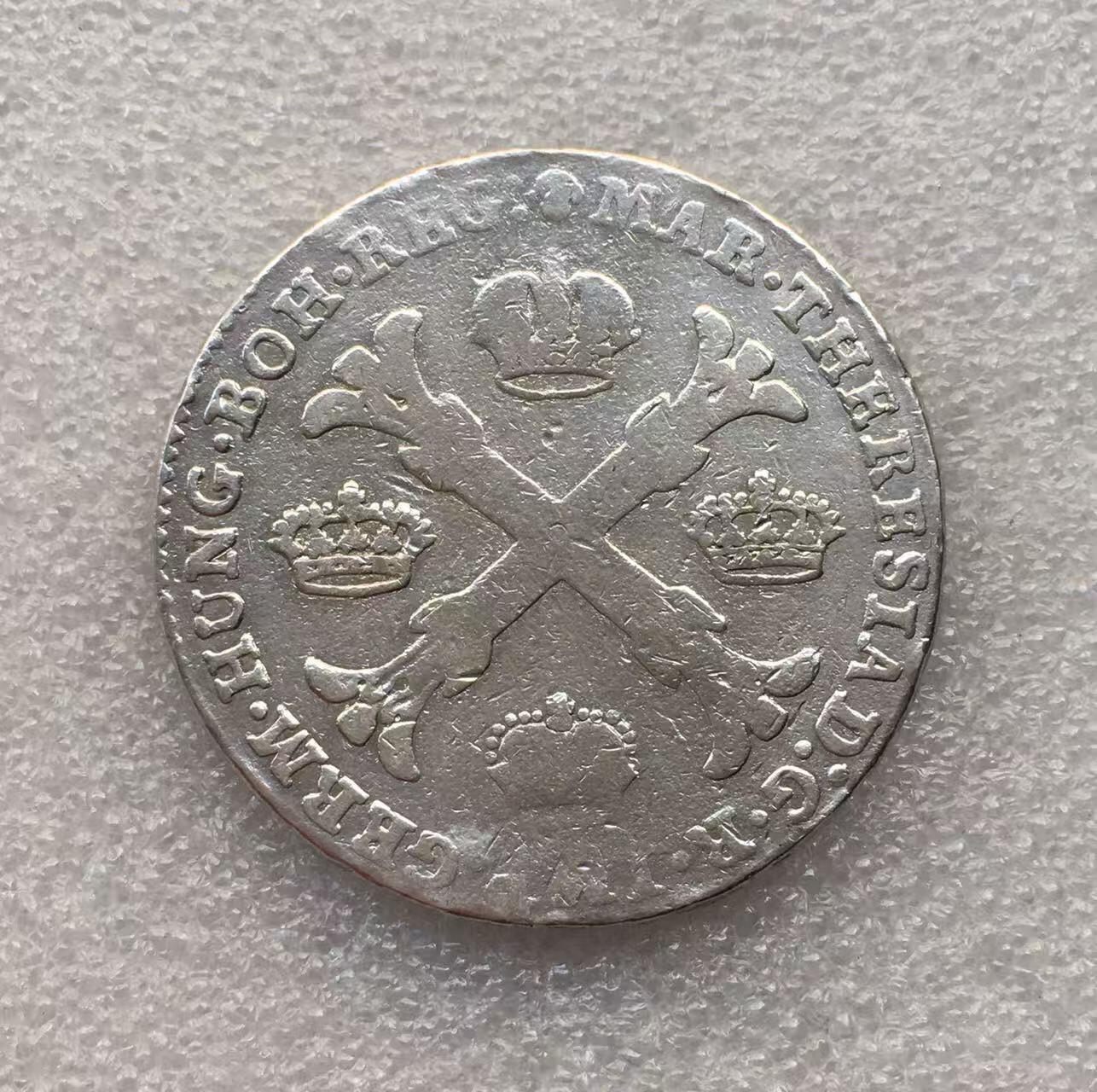 世界钱币专场拍卖 每周二开拍 稀少1770年奥属尼德兰四皇冠双头鹰老泰勒流通银币