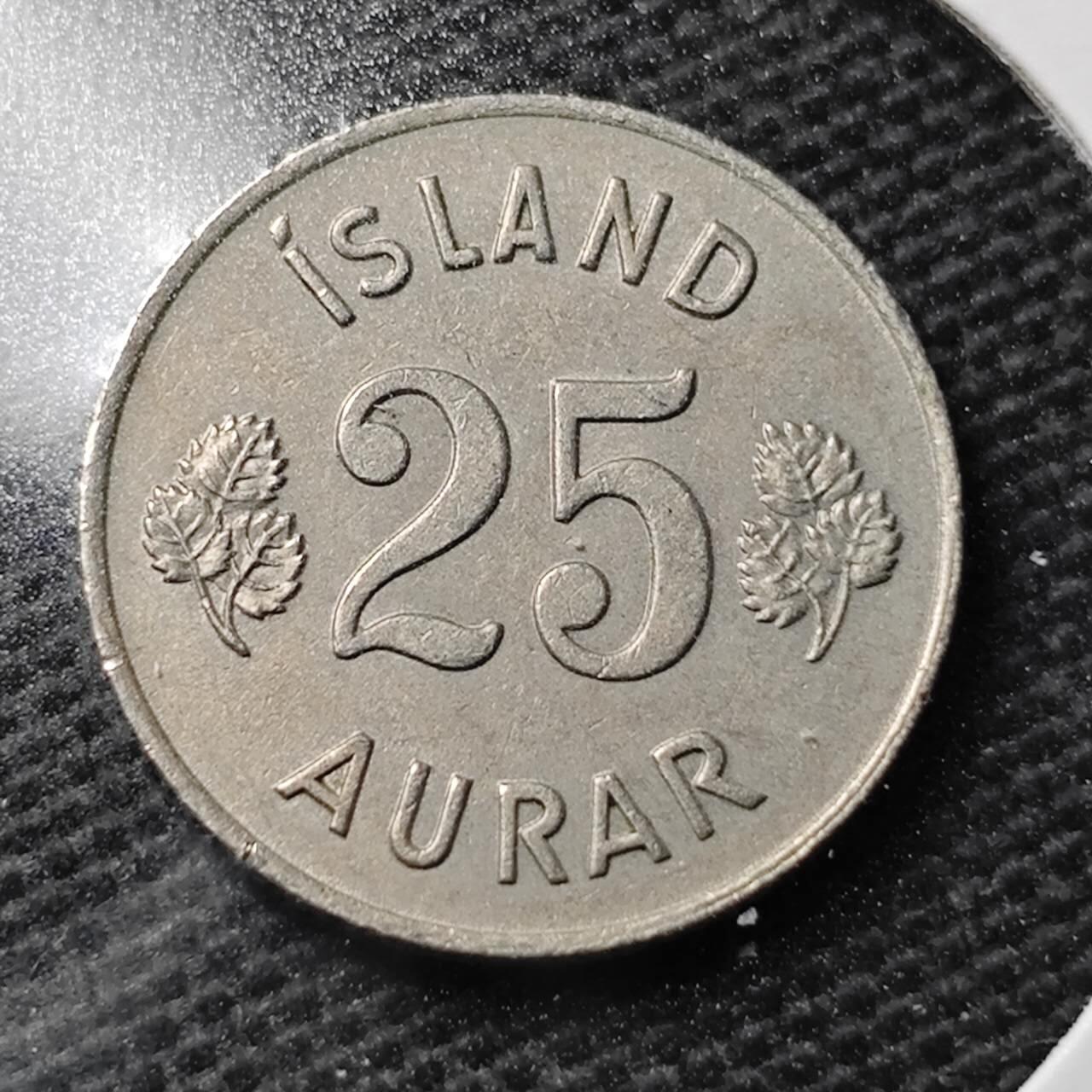 KK钱币收藏小铺 第355场 2月预留时间 周末发货  1957冰岛25奥拉