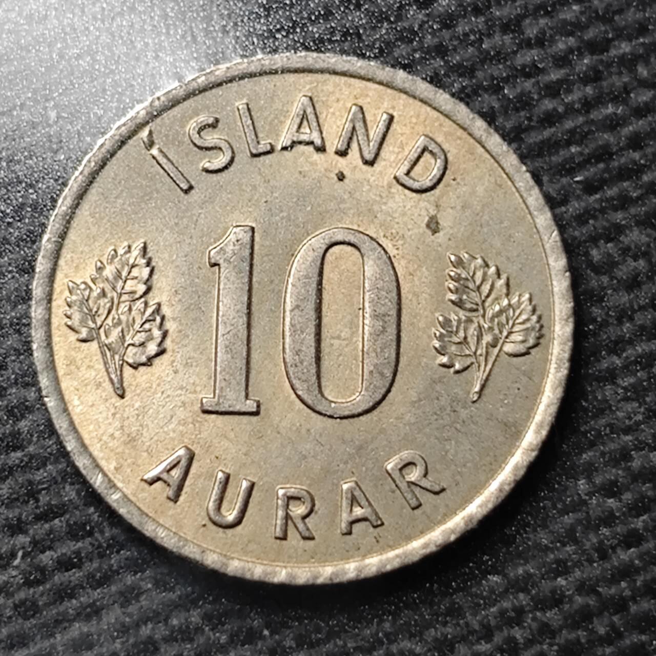 KK钱币收藏小铺 第355场 2月预留时间 周末发货  1963冰岛10奥拉 好品