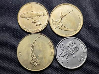 KK钱币收藏小铺 第355场 2月预留时间 周末发货 -  斯洛文尼亚一组4枚