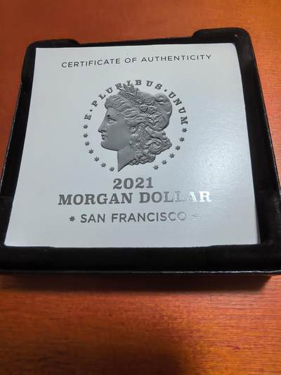 长老汇蛇年精选第六十一场拍卖 2021美国造币厂官方复刻摩根1美元银币，盒证全