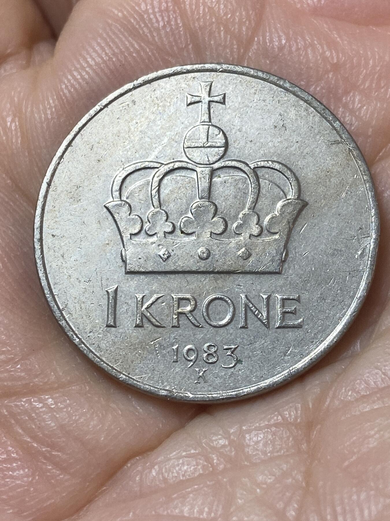 2025年第一百一十场(总第一百三十六场）外国好品散币(免佣金) 挪威🇳🇴1983年1克朗(奥拉夫五世第二套，K标)