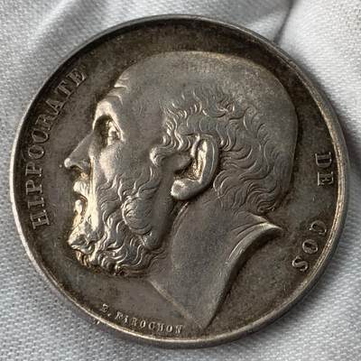 掌中浮雕-藏着的欧洲第037场 - 19世纪法国公共医疗纪念银章，34mm，重19.2g