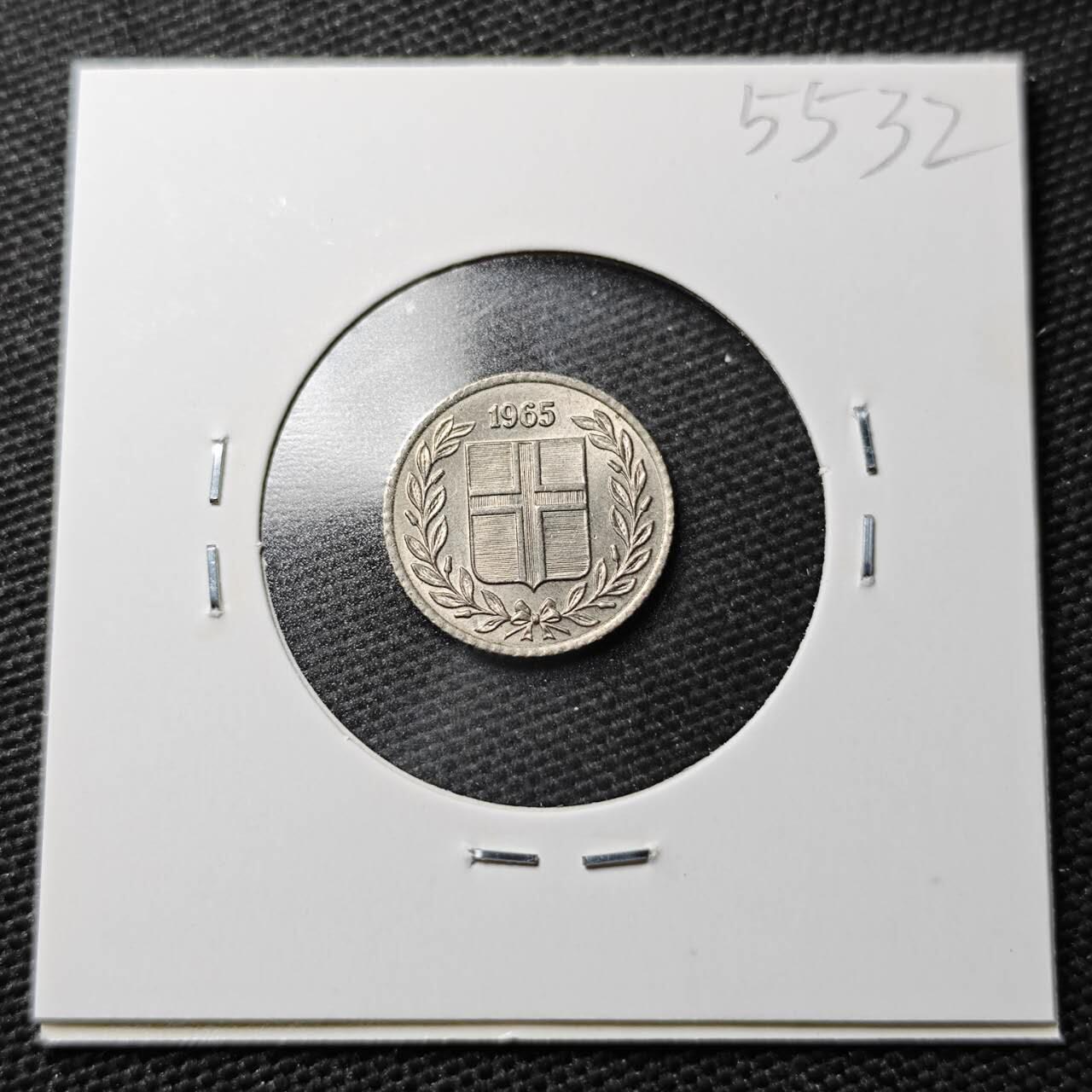 KK钱币收藏小铺 第355场 2月预留时间 周末发货  1965冰岛10奥拉