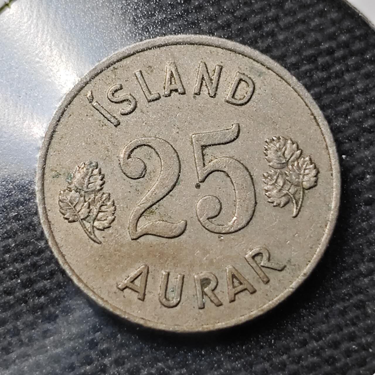 KK钱币收藏小铺 第355场 2月预留时间 周末发货  1961冰岛25奥拉