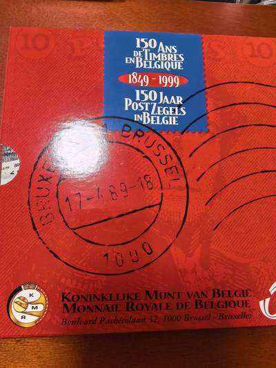 长老汇蛇年精选第六十一场拍卖 1999比利时邮政150周年10枚套币+1枚方形铜章，卡装，克书45美金