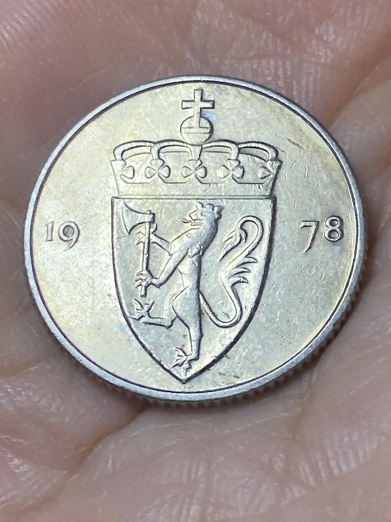 2025年第一百一十场(总第一百三十六场）外国好品散币(免佣金) 挪威🇳🇴1978年50欧尔(奥拉夫五世第二版，AB标，小盾牌版)