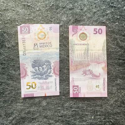 🇲🇽🇳🇦2526$ $墨西哥50-100-1000比索纪念钞和纳米比亚Hybrid窗口复合钞 - 纪念钞，签名32，DX6557351