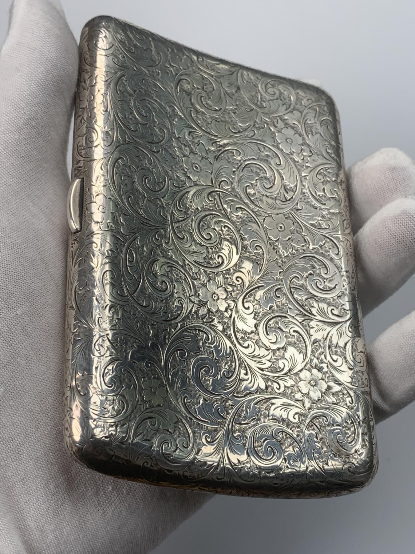 掌中浮雕-藏着的欧洲第037场 1896年英国伯明翰银质烟盒（留白）盒内镀金，130mm X 86mm，重173g