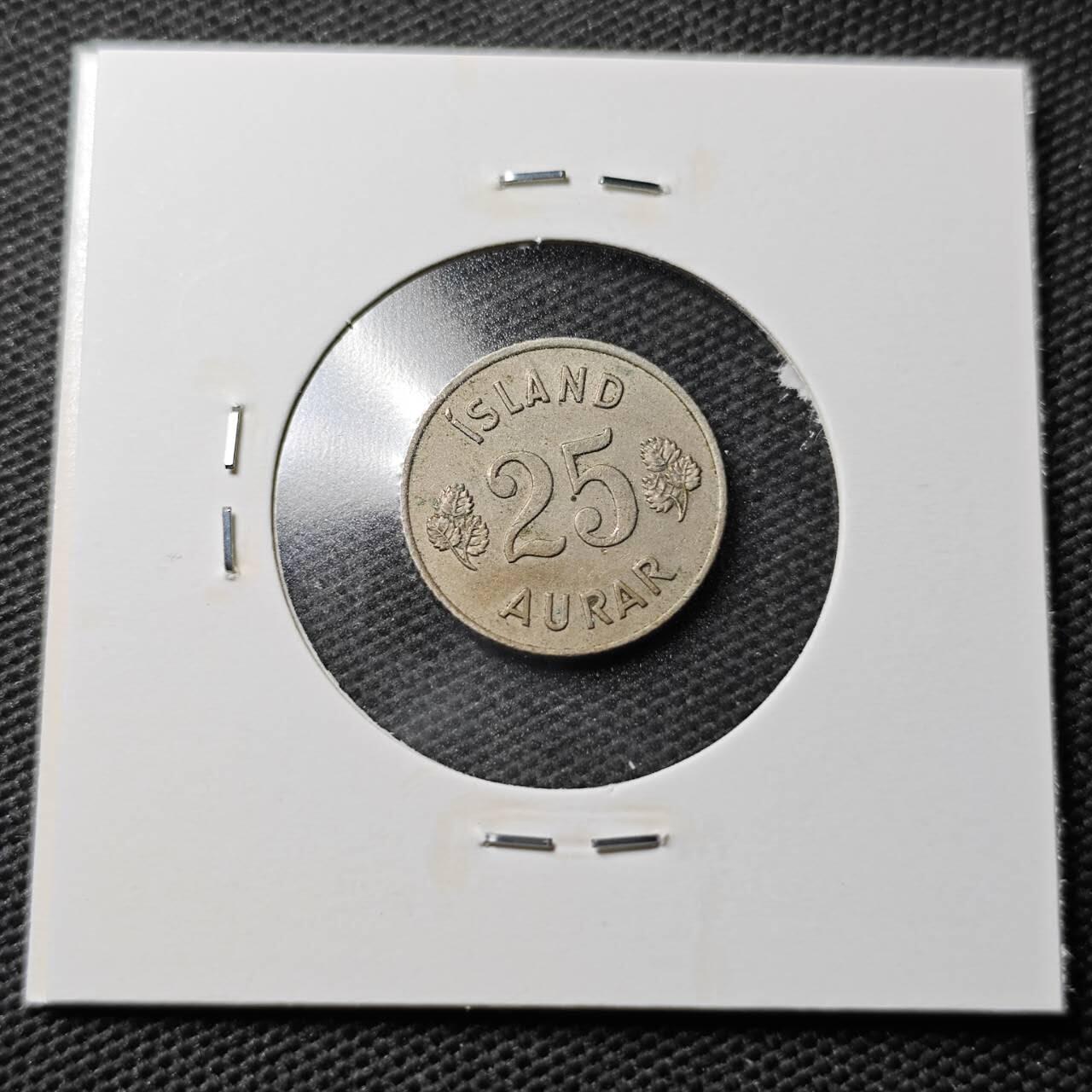 KK钱币收藏小铺 第355场 2月预留时间 周末发货  1961冰岛25奥拉