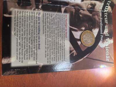 长老汇蛇年精选第六十一场拍卖 2000奥地利保时捷百年50先令多边形双金属币，卡装