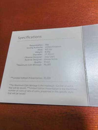 长老汇蛇年精选第六十一场拍卖 2018英国彼得兔系列弗罗斯太太50便士精制彩色银币，原盒证