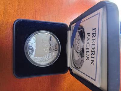 长老汇蛇年精选第六十一场拍卖 2009芬兰音乐家帕修斯10欧元精制银币，精制2.8万枚，盒证全