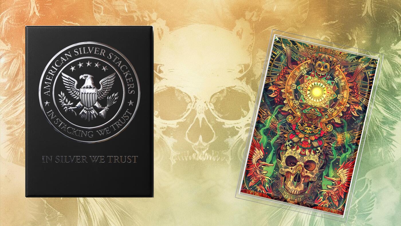 CSIS-GREAT评级精品钱币拍卖第三百二十一期 加纳2026年中美洲遗产系列首枚第五太阳纪骷髅长方形异形双面彩色纪念银币