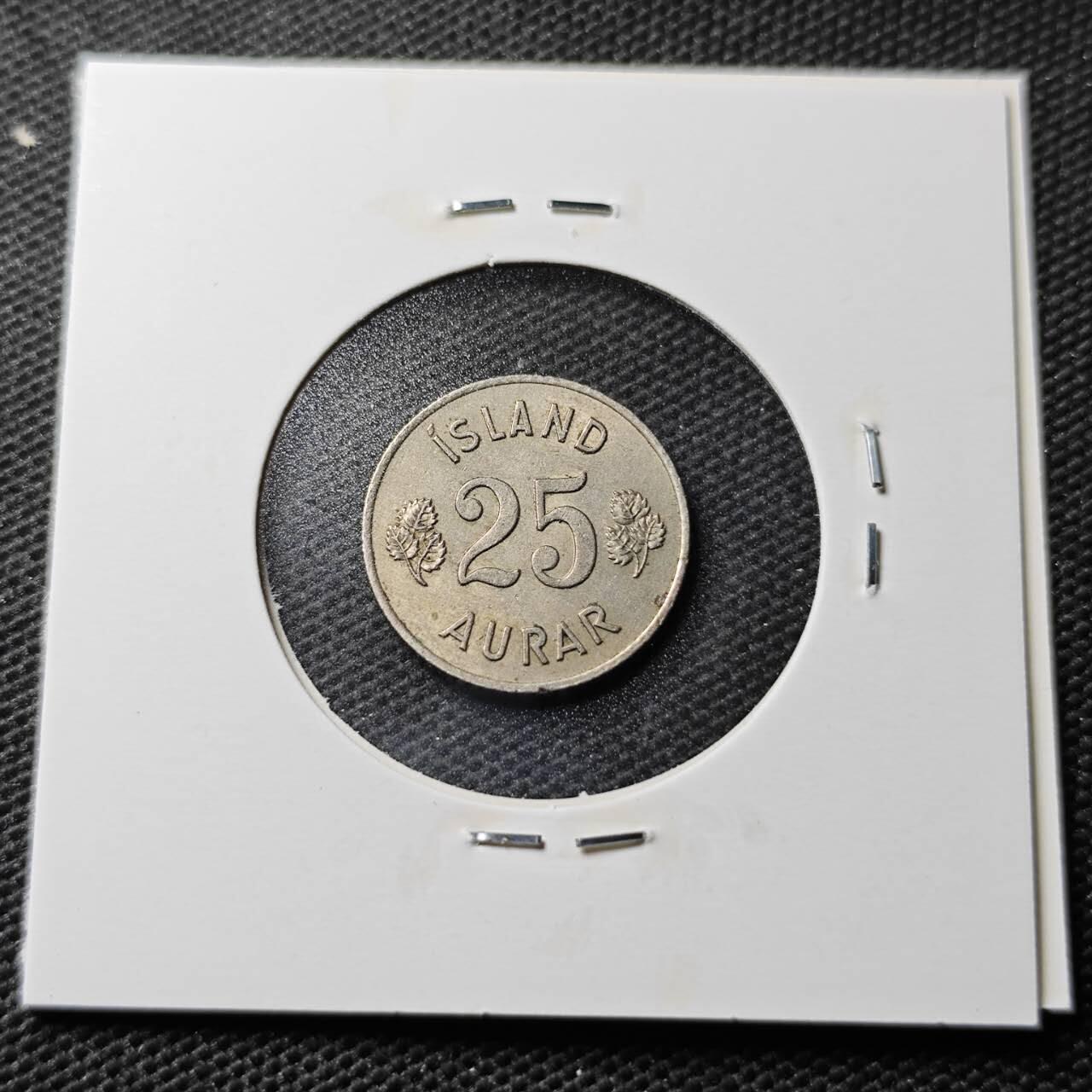 KK钱币收藏小铺 第355场 2月预留时间 周末发货  1963冰岛25奥拉