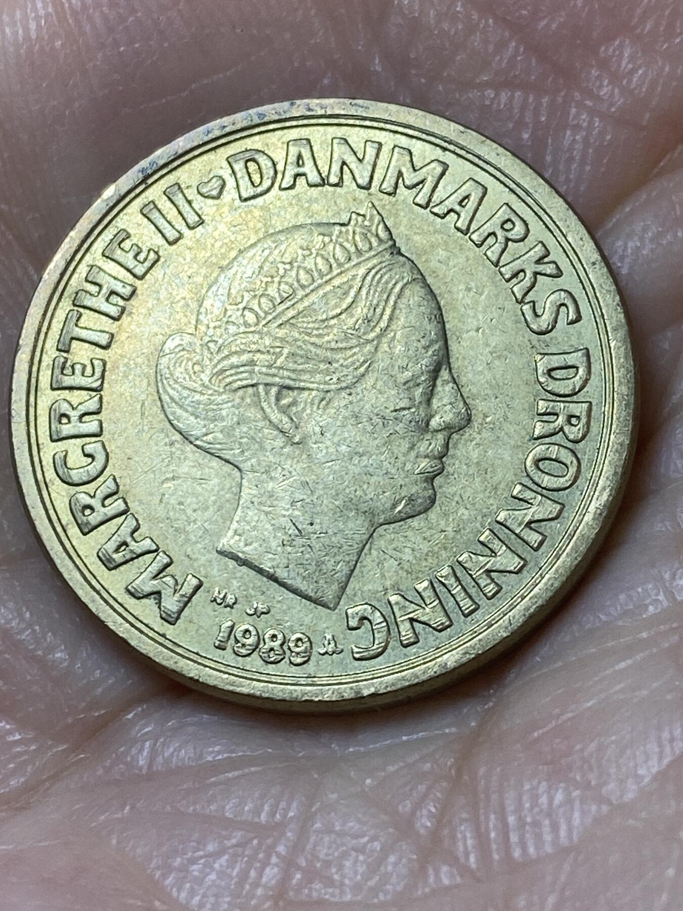 2025年第一百一十场(总第一百三十六场）外国好品散币(免佣金) 丹麦🇩🇰1989单年份10克朗(玛格丽特二世，NR; JP; A版)