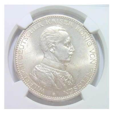 【银】NGC MS63 德国普鲁士1914年 威廉二世军装5马克大银币 难得开卷原光 - 【银】NGC MS63 德国普鲁士1914年 威廉二世军装5马克大银币 难得开卷原光
