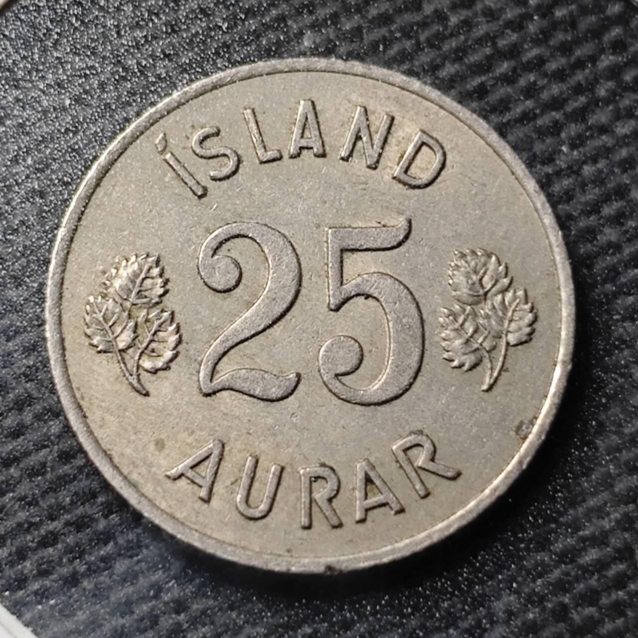 KK钱币收藏小铺 第355场 2月预留时间 周末发货  1963冰岛25奥拉